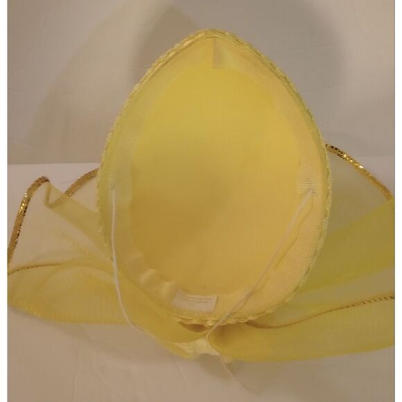 🆕👒 Vintage French Style Fascinator Church Hat - Yellow - Picture 7 of 7